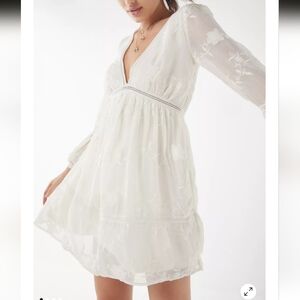 Urban Outfitters White Long Sleeve Dress